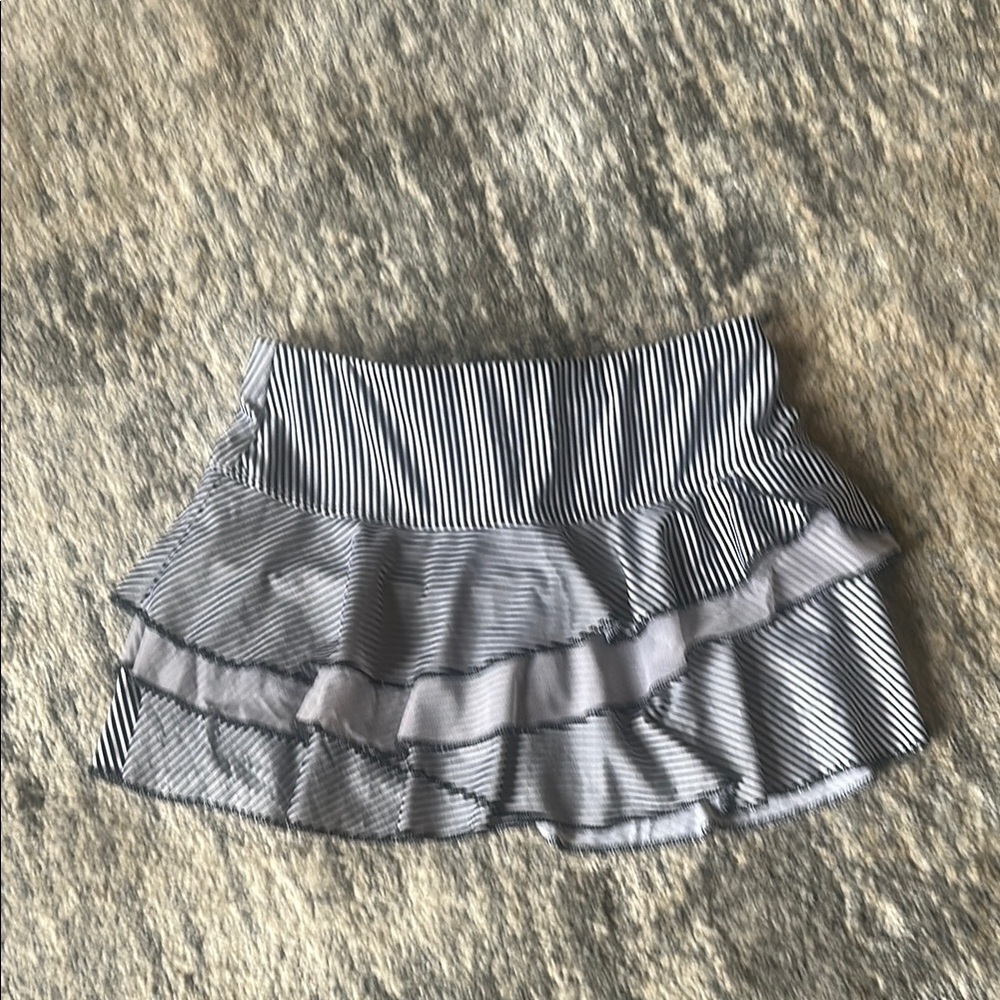 Lucky in Love Tennis Skirt Black and White Ruffle in excellent used condition